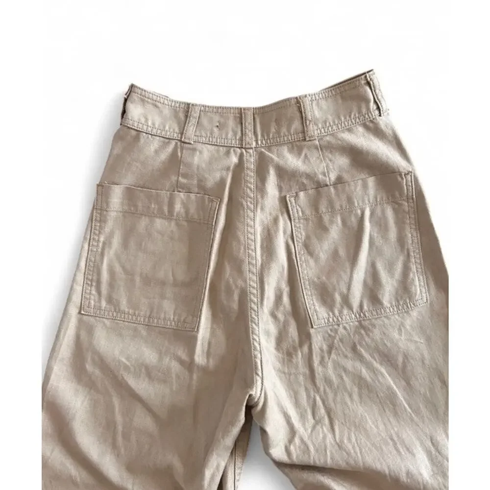 Creatures Of Comfort Madison Wide Leg High Waisted Pants Womens Cream Size 4 USA - Picture 8 of 8